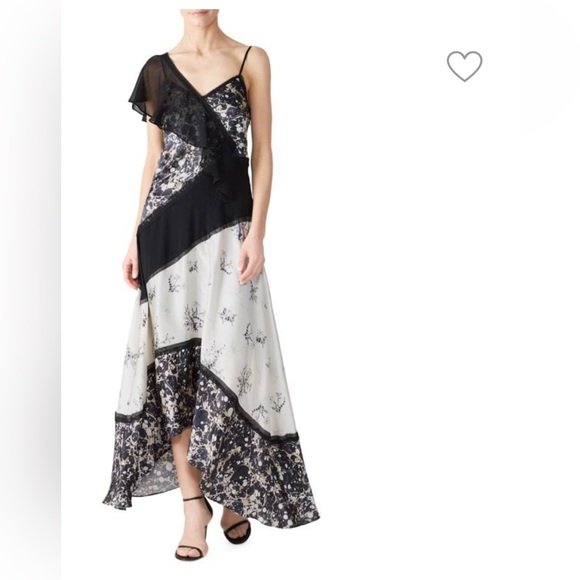 Floral V Neck Silk Maxi Dress - Jason Wu - Picture 1 of 4